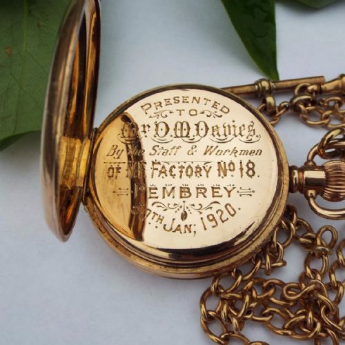 fig 2. Syren hunter pocket watch and chain with history