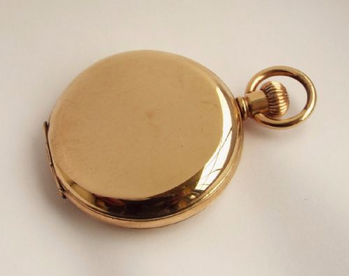 fig 1. Antique full hunter pocket watch by Thomas Russell