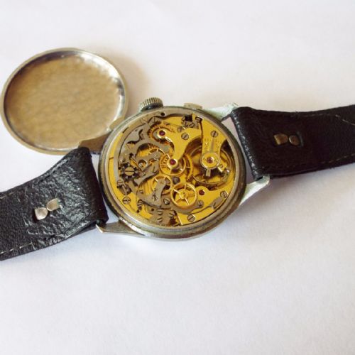 fig 2. 1940s Ervana chronograph wrist watch, Gaston Boef