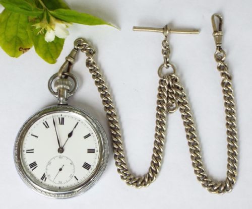 A Gallet "Electa" Open Faced Pocket Watch with Chain