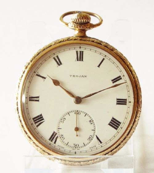 A 1930s Art Deco Trojan Pocket Watch