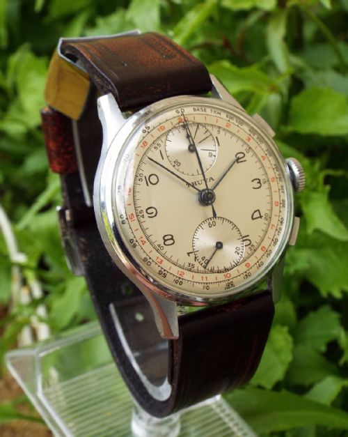 1940s Thuya Chronograph Watch with 'Phone Markers