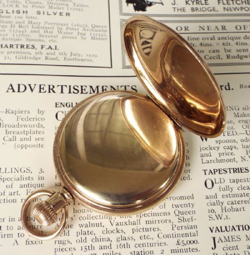 fig 1. Antique Waltham full hunter pocket watch, 1898