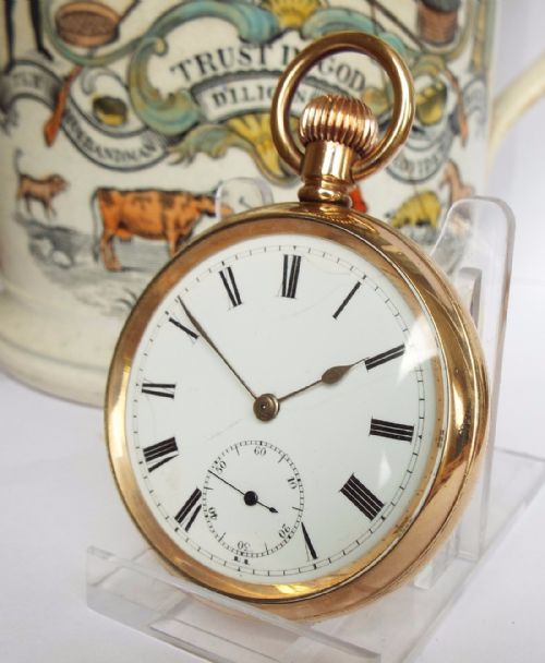 English ¾ Plate Open Faced Pocket Watch, C1900