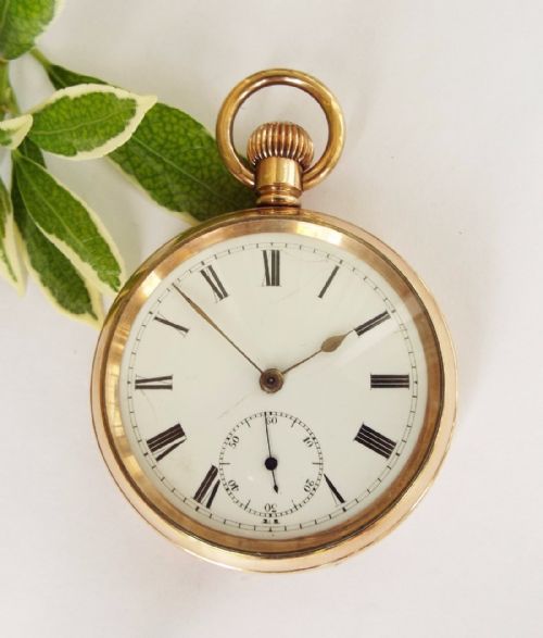 fig 1. English ¾ plate open faced pocket watch, c1900