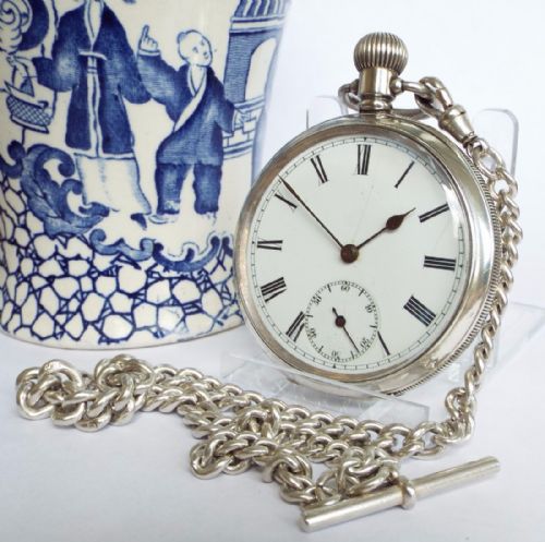 An English Antique Silver Pocket Watch, 1915
