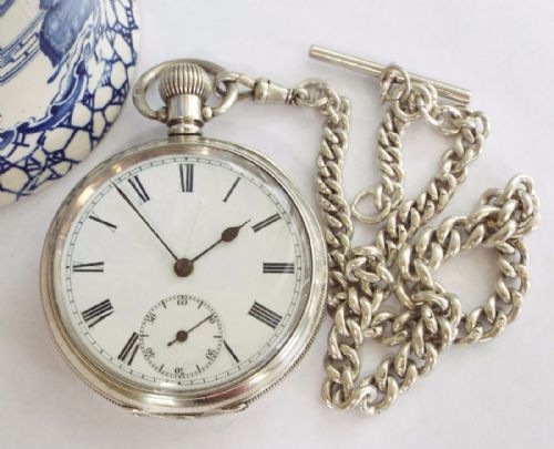 fig 1. An English antique silver pocket watch, 1915