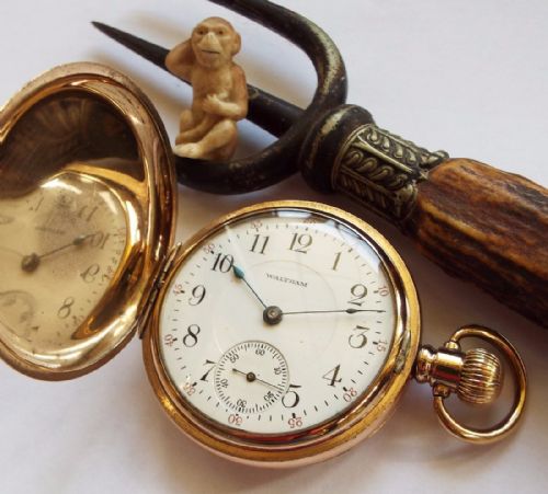 fig 1. An antique Waltham full hunter pocket watch, 1912