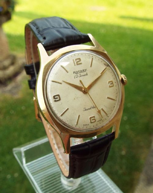 fig 1. A gents 9 carat gold Rotary wrist watch, 1957