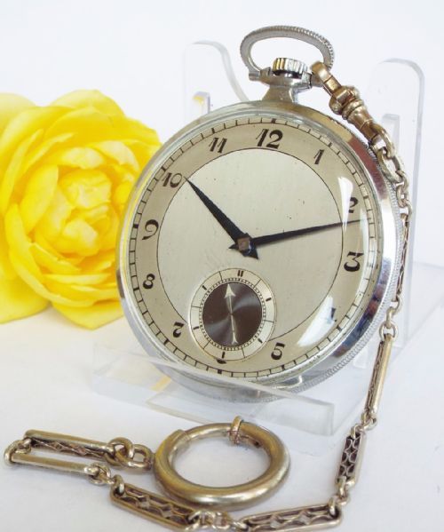 A Rare 1940s Marvin Pocket Watch with Chain