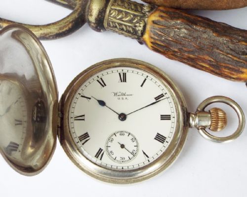 fig 1. 1915 Waltham silver full hunter pocket watch