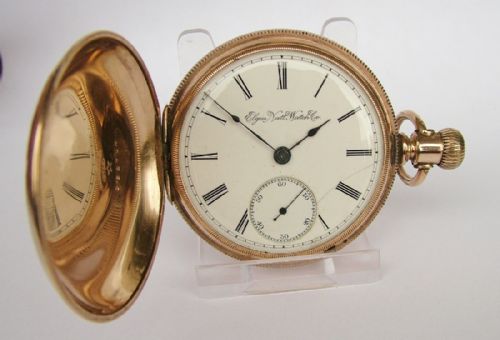 An Antique 1891 Elgin Full Hunter Pocket Watch.