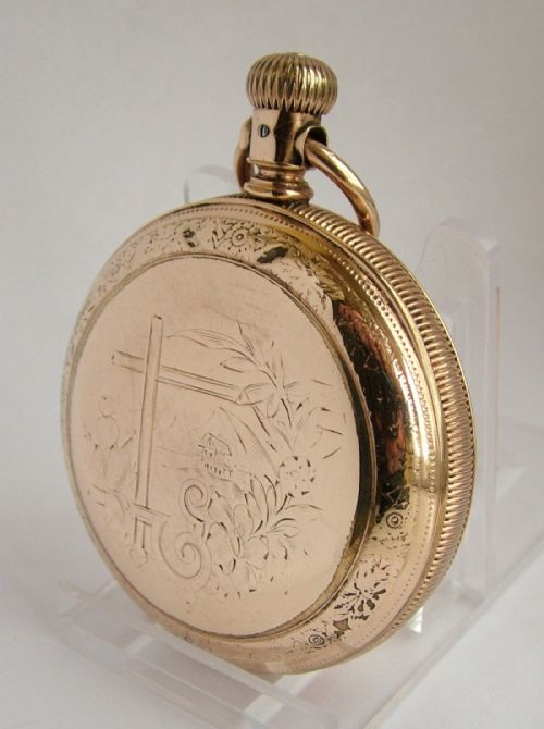 fig 1. An antique 1891 Elgin full hunter pocket watch.
