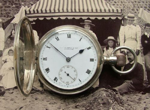 A 1920s Silver Thomas Russell Full Hunter Pocket Watch.