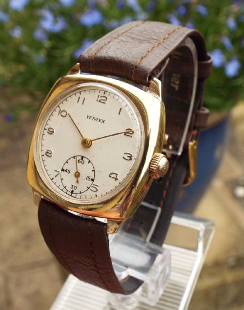 Gents 1940s 9ct Gold Vertex Wrist Watch