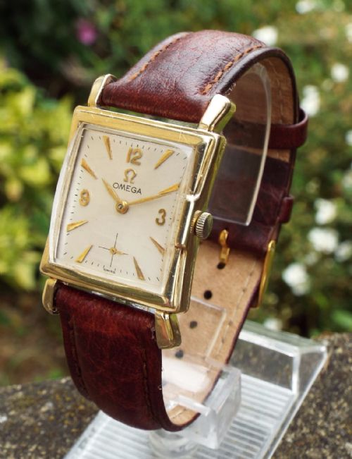 fig 1. Gents 1950s Art Deco style Omega wrist watch