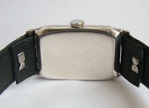 fig 3. A 1934 silver Art Deco wrist watch originally retailed by J W Benson of London.