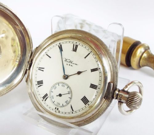 Waltham Silver Half Hunter Pocket Watch, 1908