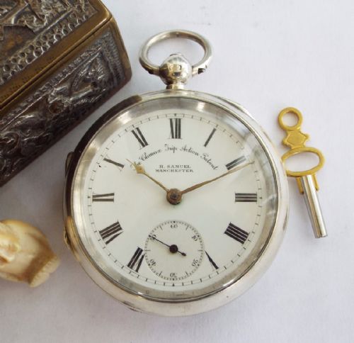 fig 1. Antique 1908 silver H Samuel pocket watch