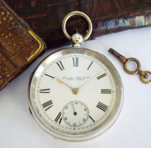 fig 1. Lancashire Watch Co silver pocket watch, 1896