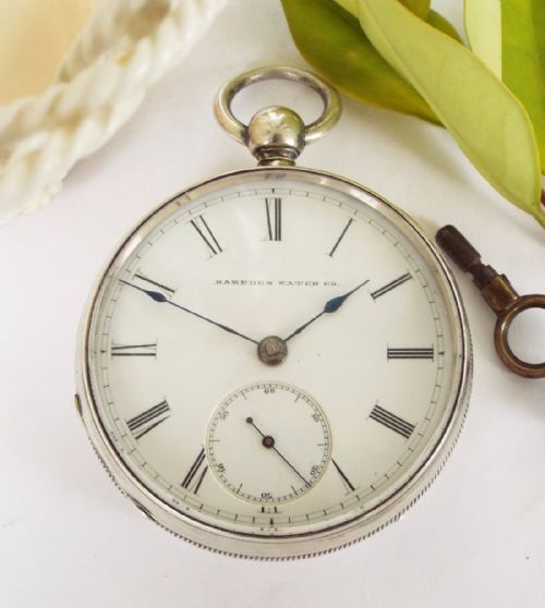 fig 1. An antique Hampden Springfield coin silver pocket watch
