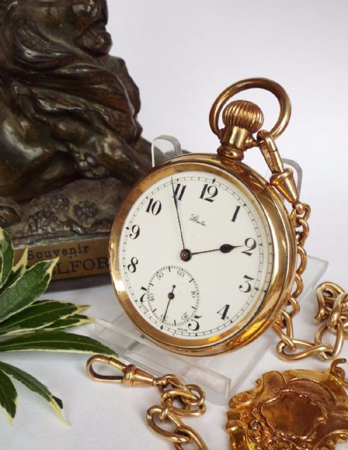 1920s State Pocket Watch by Tavannes, with Chain