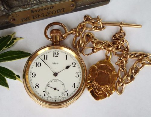 fig 1. 1920s State pocket watch by Tavannes, with chain