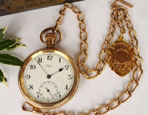 fig 2. 1920s State pocket watch by Tavannes, with chain