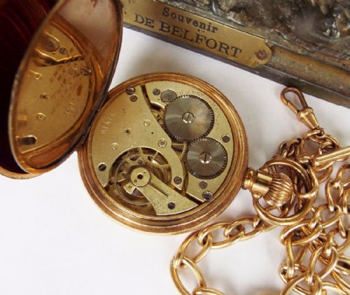 fig 3. 1920s State pocket watch by Tavannes, with chain