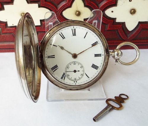 George Andrews London Silver Fusee Full Hunter Pocket Watch.1879