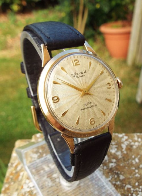 fig 1. Gents 9 carat gold Accurist wrist watch, 1955