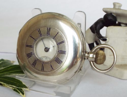 fig 2. Antique English silver half hunter pocket watch