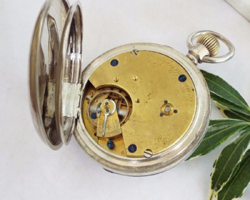 fig 3. Antique English silver half hunter pocket watch
