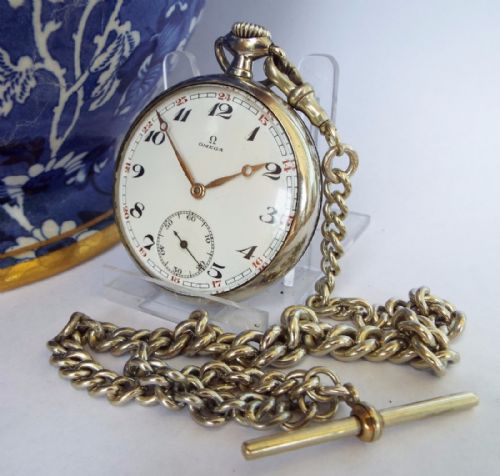 Early 1920s Omega Pocket Watch with Chain