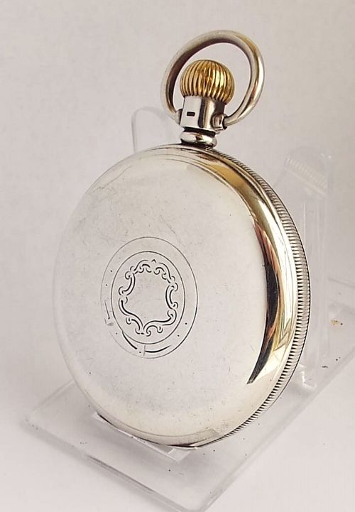 fig 1. Antique 1914 silver Harris Stone pocket watch.