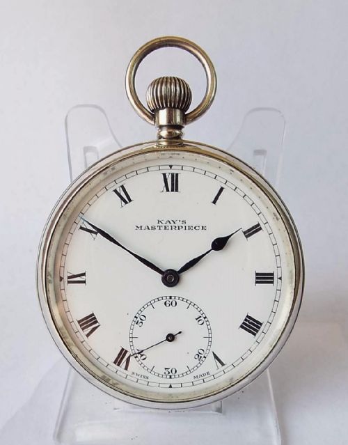 A 1930s Kays Masterpiece Silver Pocket Watch in Superb Condition.