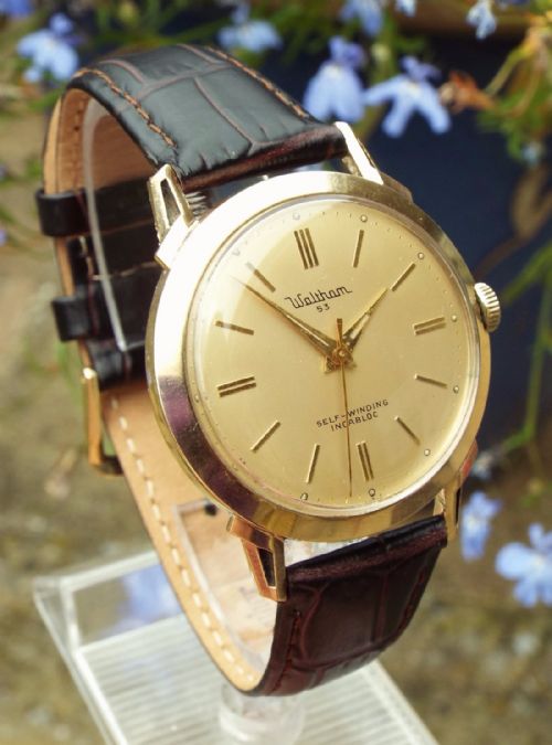 fig 1. Gents 1950s Waltham 53 jewel automatic wristwatch