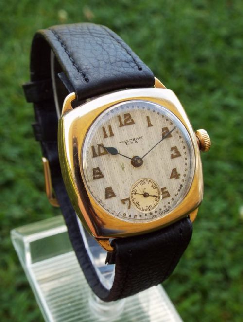 fig 1. Gents 1933 Waltham cushion cased wrist watch