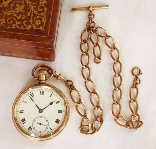 fig 1. Antique Cyma Craftsman pocket watch with chain