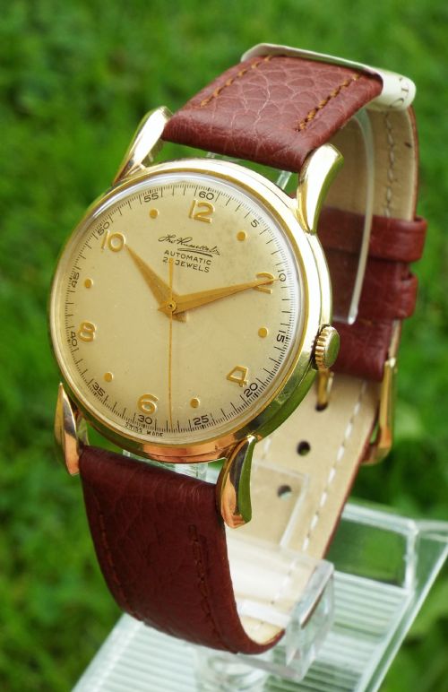 Gents 9 Carat Gold Thomas Russell Wrist Watch, 1953