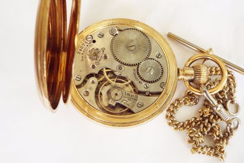 fig 3. Thomas Russell gold plated pocket watch and chain