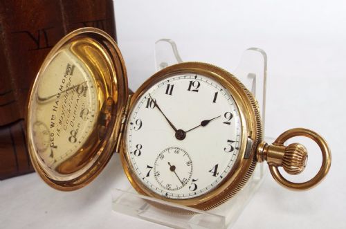 Antique Swiss Full Hunter Pocket Watch, Durham