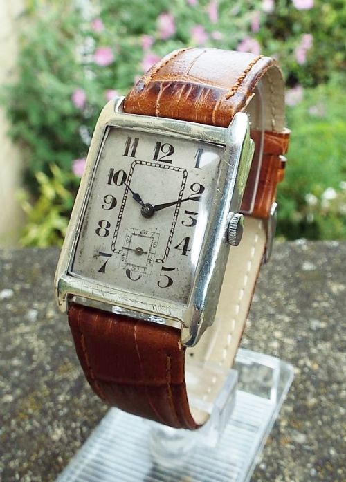 fig 1. A gents 1920s silver wrist watch.