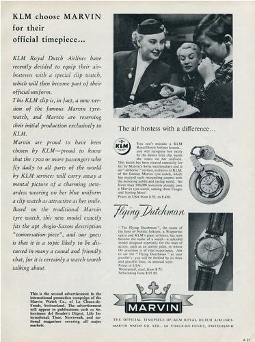 fig 2. Marvin “Flying Dutchman” wrist watch, circa 1955