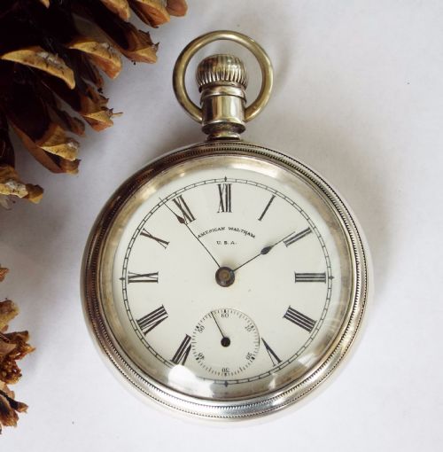 fig 1. Antique Waltham ‘Sterling’ silver pocket watch