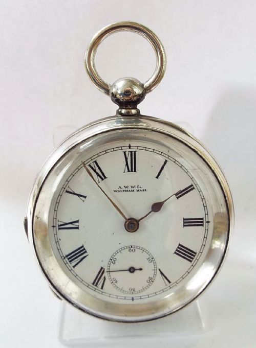 Large Antique 1892 Silver Waltham Pocket Watch.