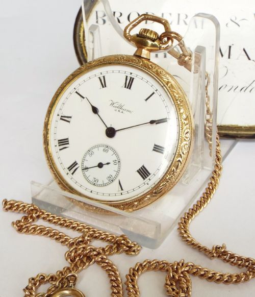 1920 Waltham Pocket Watch with Chain