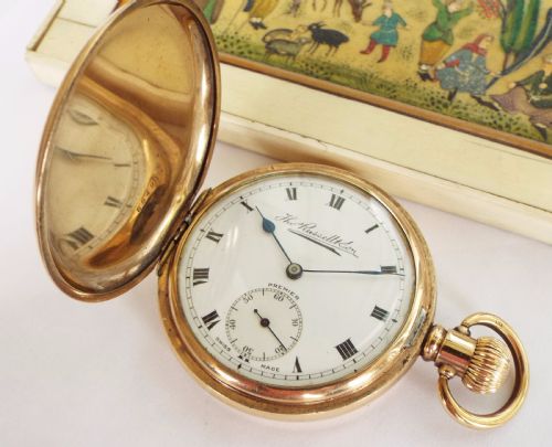 fig 1. 1920s Thomas Russell ‘Premier’ hunter pocket watch