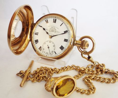 Thomas Russell Half Hunter Watch, Chain and Fob