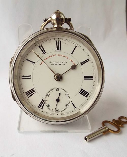 An Antique “Express” English Lever Pocket Watch by J G Graves of Sheffield.